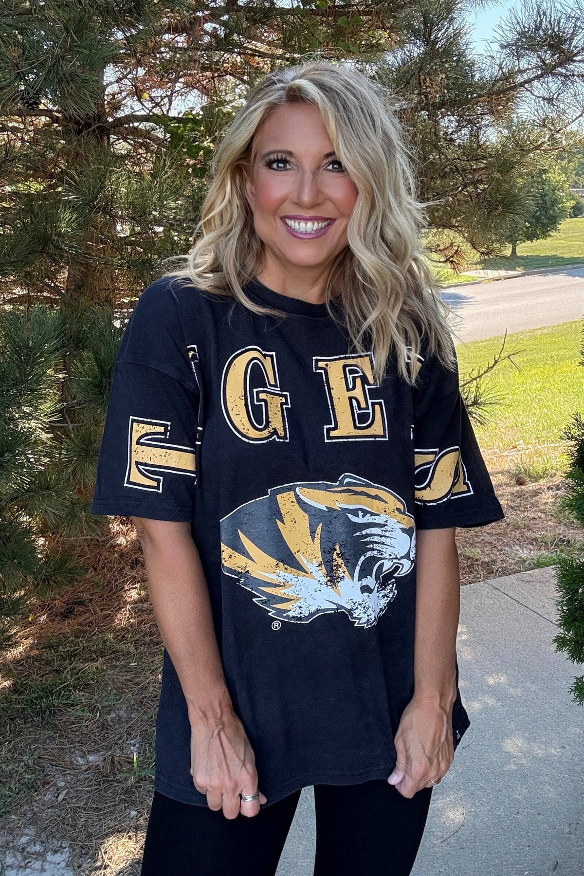 Mizzou South Split Oversize Tee : Black