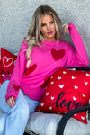 Steal My Heart Sweater : Fuchsia Rose
