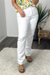 Tribal Sophia Curvy Straight Jean : White