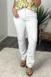 Tribal Sophia Curvy Straight Jean : White