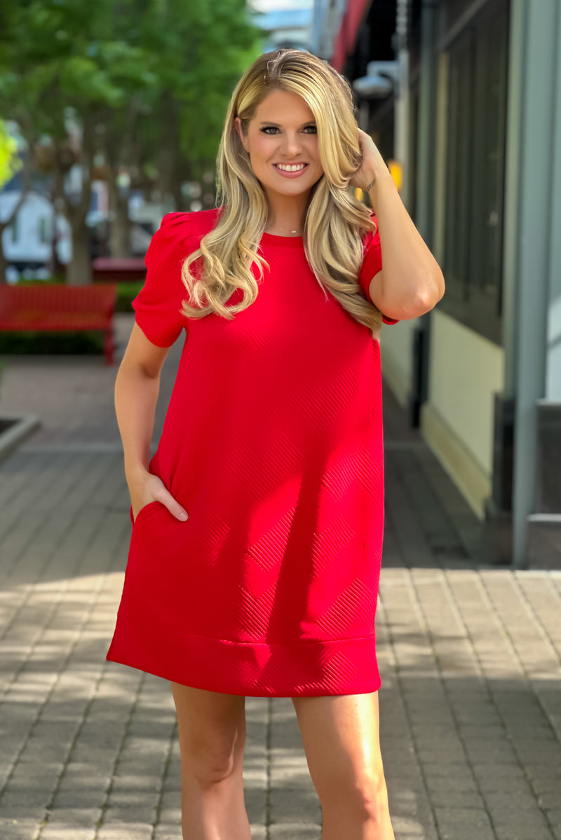 Alexi Pocketed Dress : Red