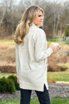 Cozy All Day Open Front Soft Cardigan : Oatmeal