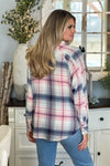 Ready For Spring Dolman Sleeve Button Down Top : Pink/Navy