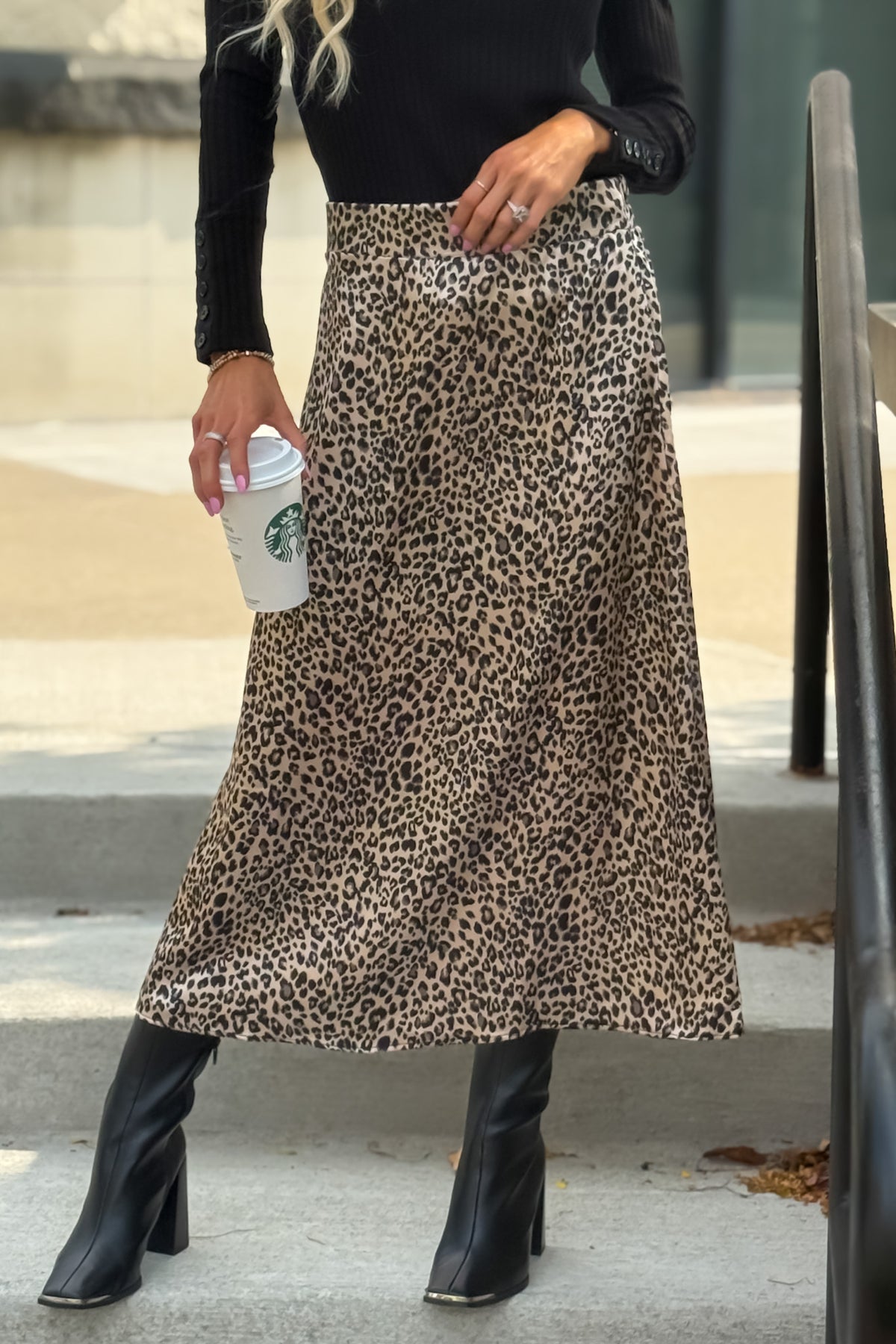 Hartlyn Animal Print Skirt : Mocha