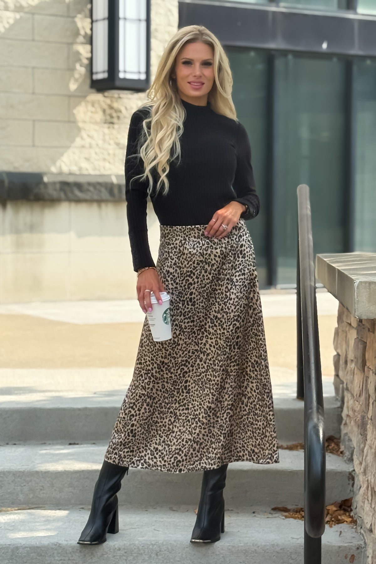 Hartlyn Animal Print Skirt : Mocha
