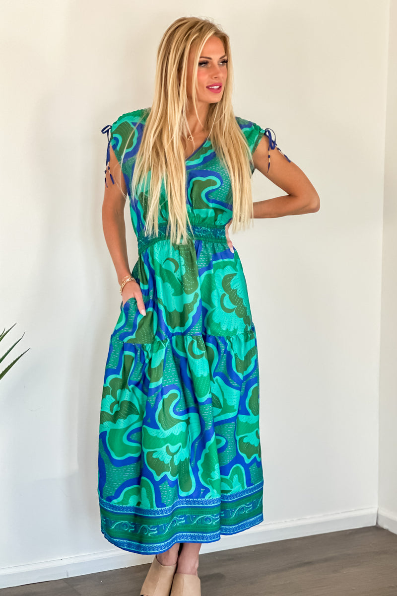 Tribal Costa Border Print Maxi Dress : Jademist