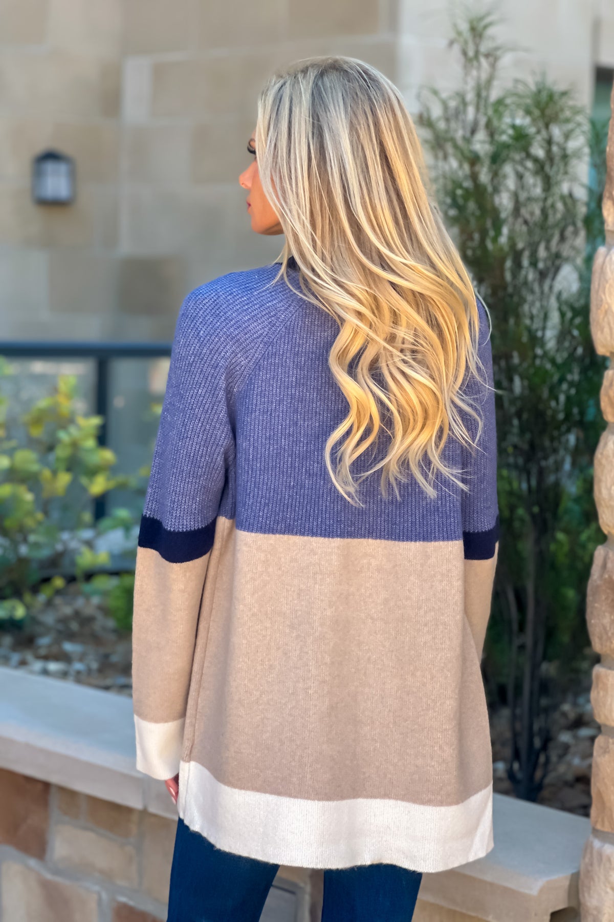 Liverpool Banff Colorblock Cardigan : Lapis