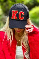 Corduroy Kansas City Ball Cap : Black/Red