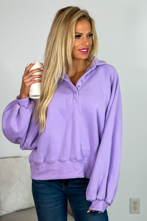 Piper Snap Button Pullover : Lavender