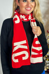 KC KC KC Game Day Scarf : Red/Natural