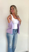 Waiting For You Open Cardigan : Lavender