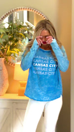 Kansas City Washed Thumb Hole L/S Top : Ocean Blue