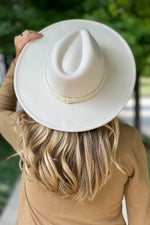 Trading Secrets Braided Belt Band Hat : Ivory