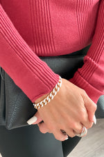 Kendall Gold & Enamel Chain Bracelet : White/Gold