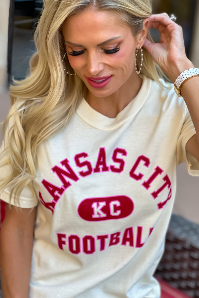 1KC Locker Football Tee : Ivory