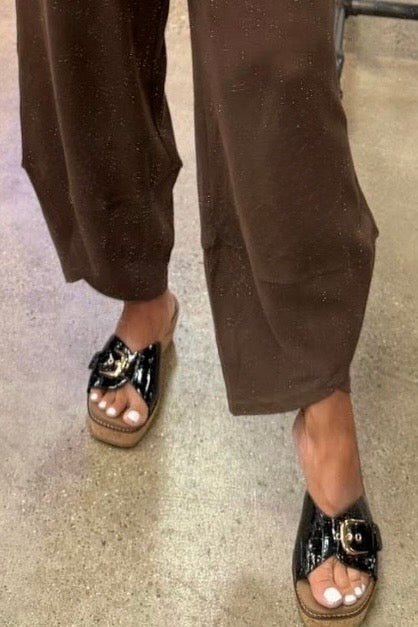 Corkys Reality : Black Patent Croco