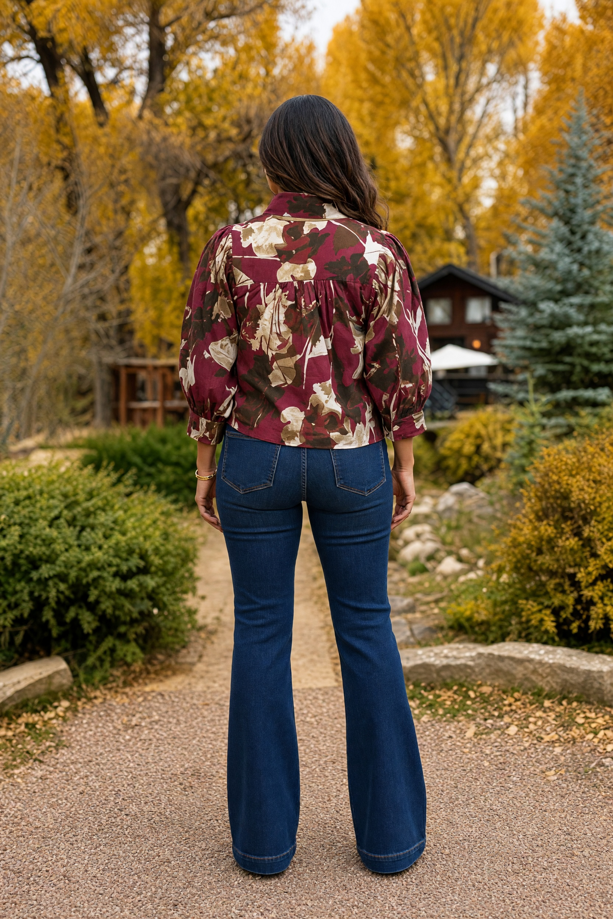 Clare Gold Button Down Collared Top : Merlot