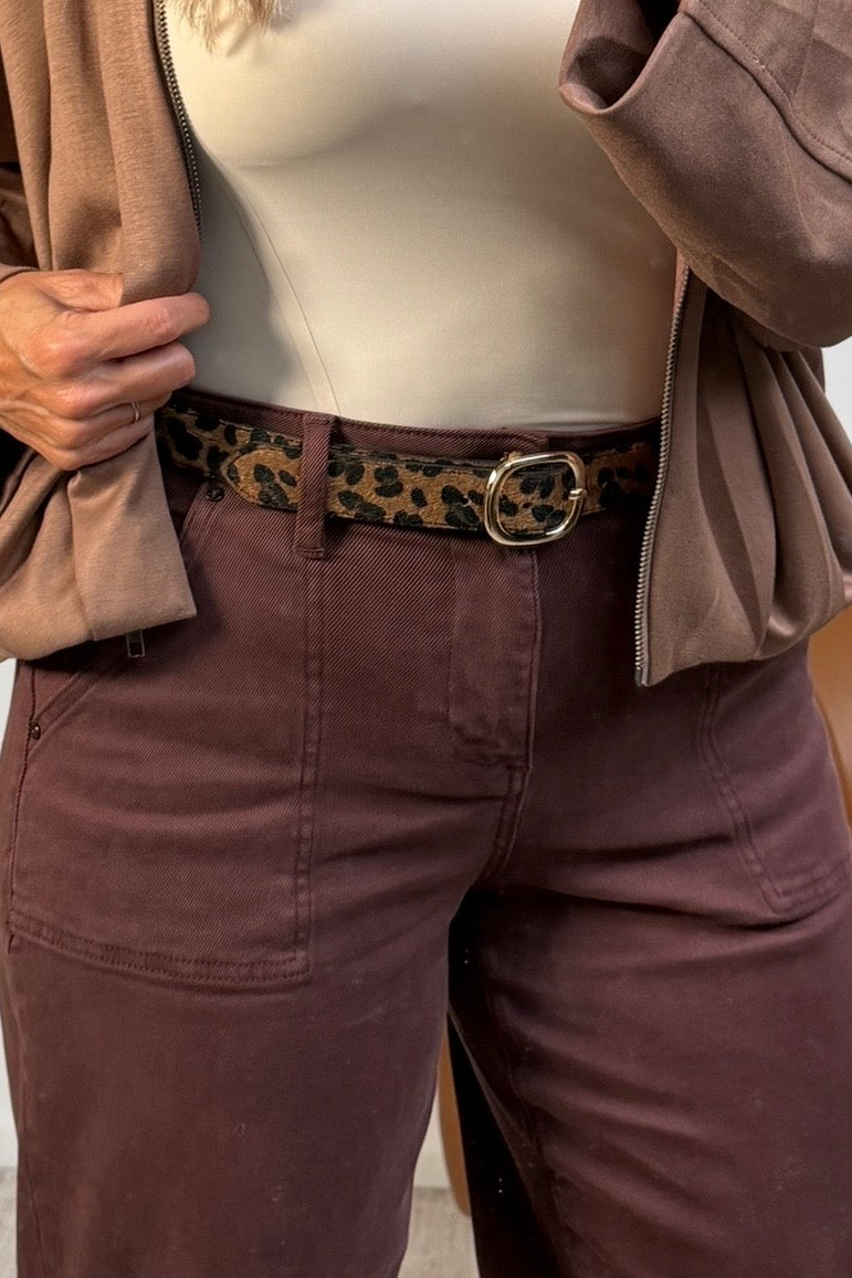 FASHION BELT LEOPARD SNAKE PRINT BELT : 3 SIZES