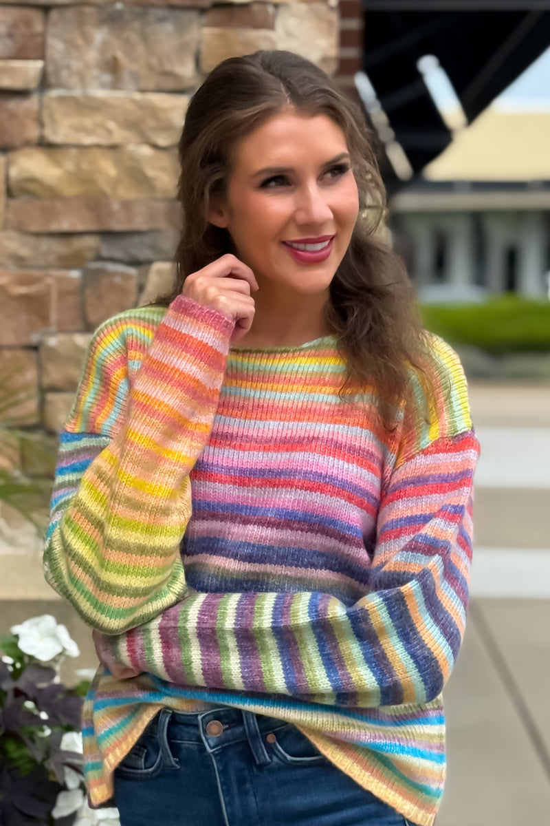 Nidia Knit Top : Rainbow