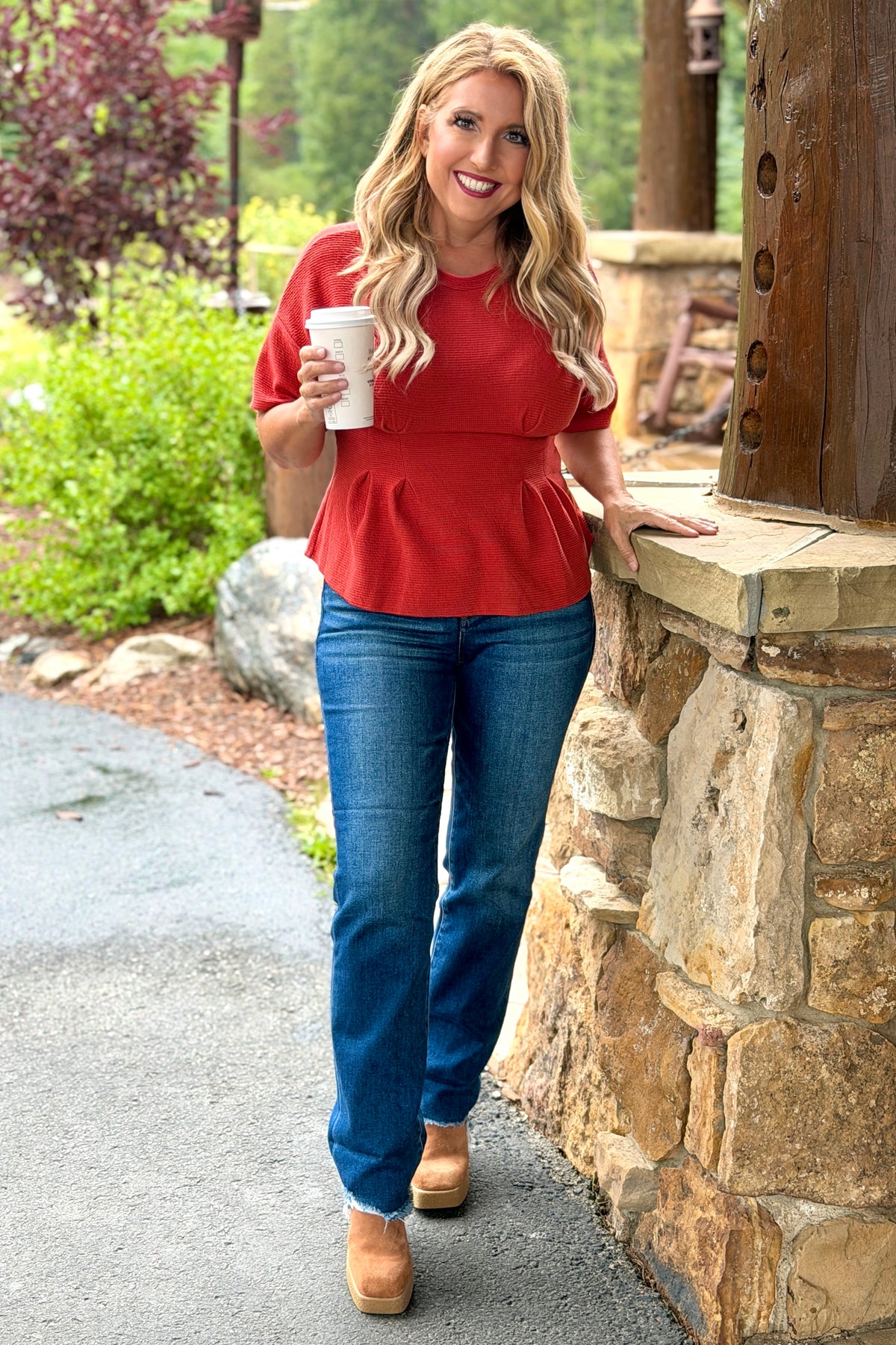 Sibylle Drop Shoulder Top : Rust
