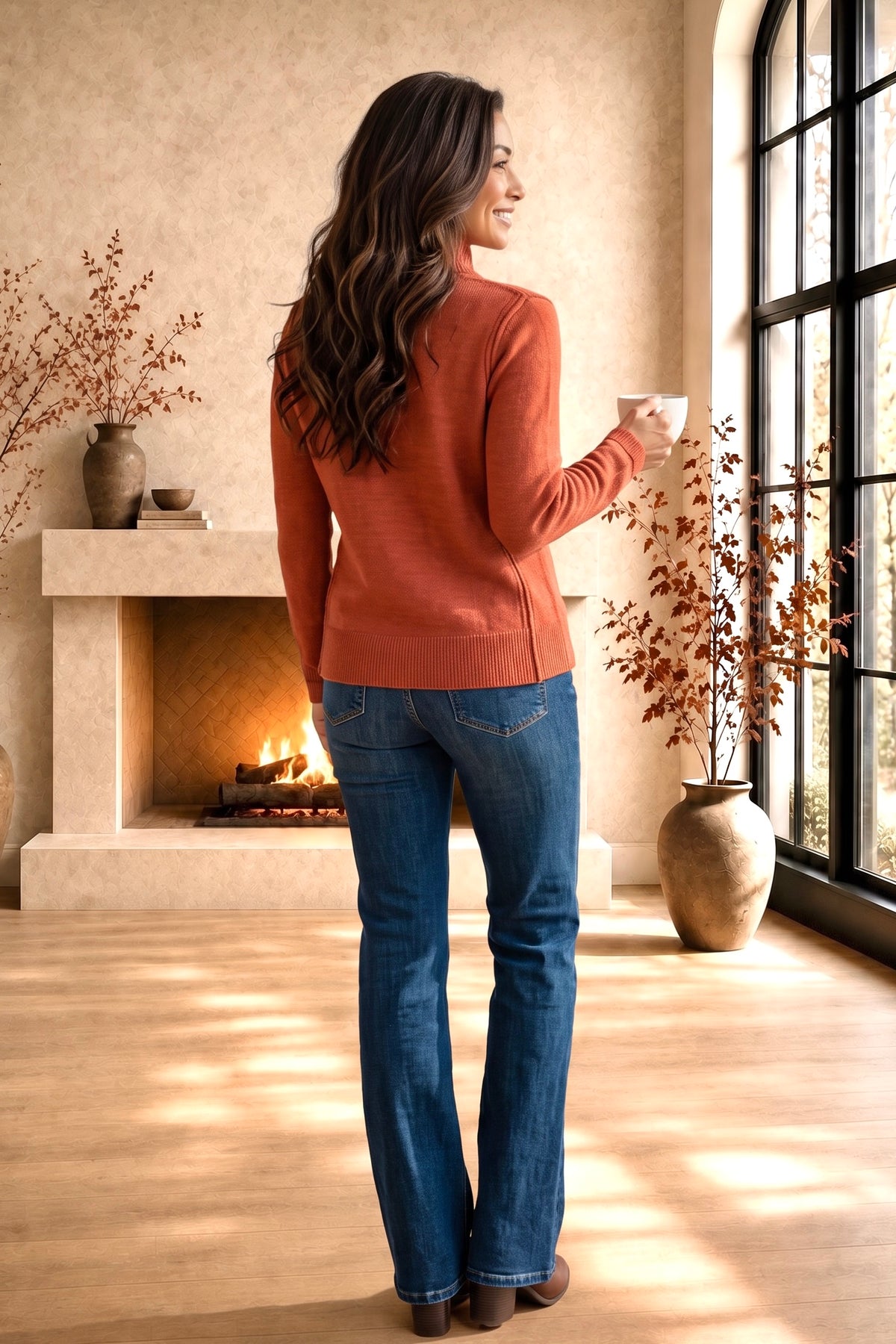 Karsyn Quarter Zip Sweater : Rust