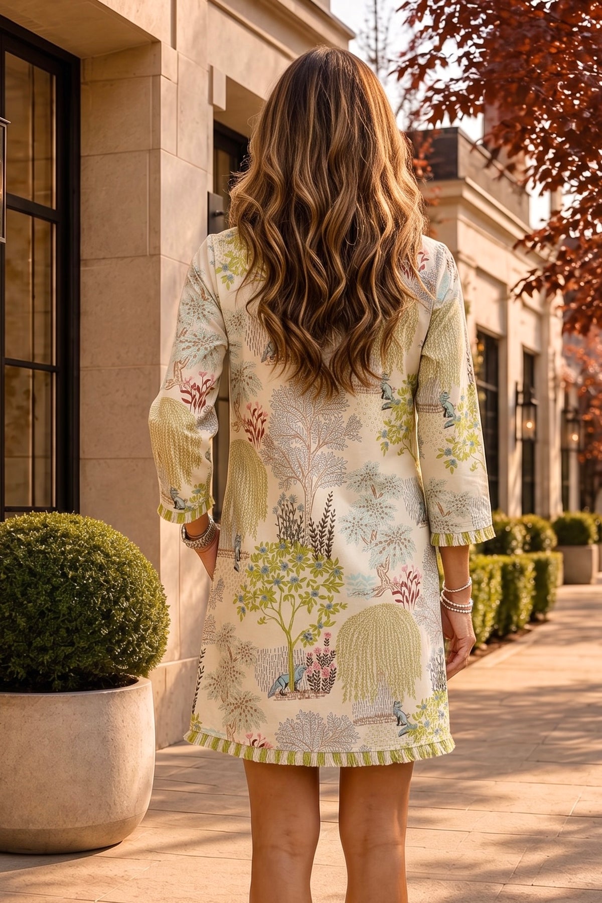 Spartina Abrielle Fringe Dress : Landscape Tapioca