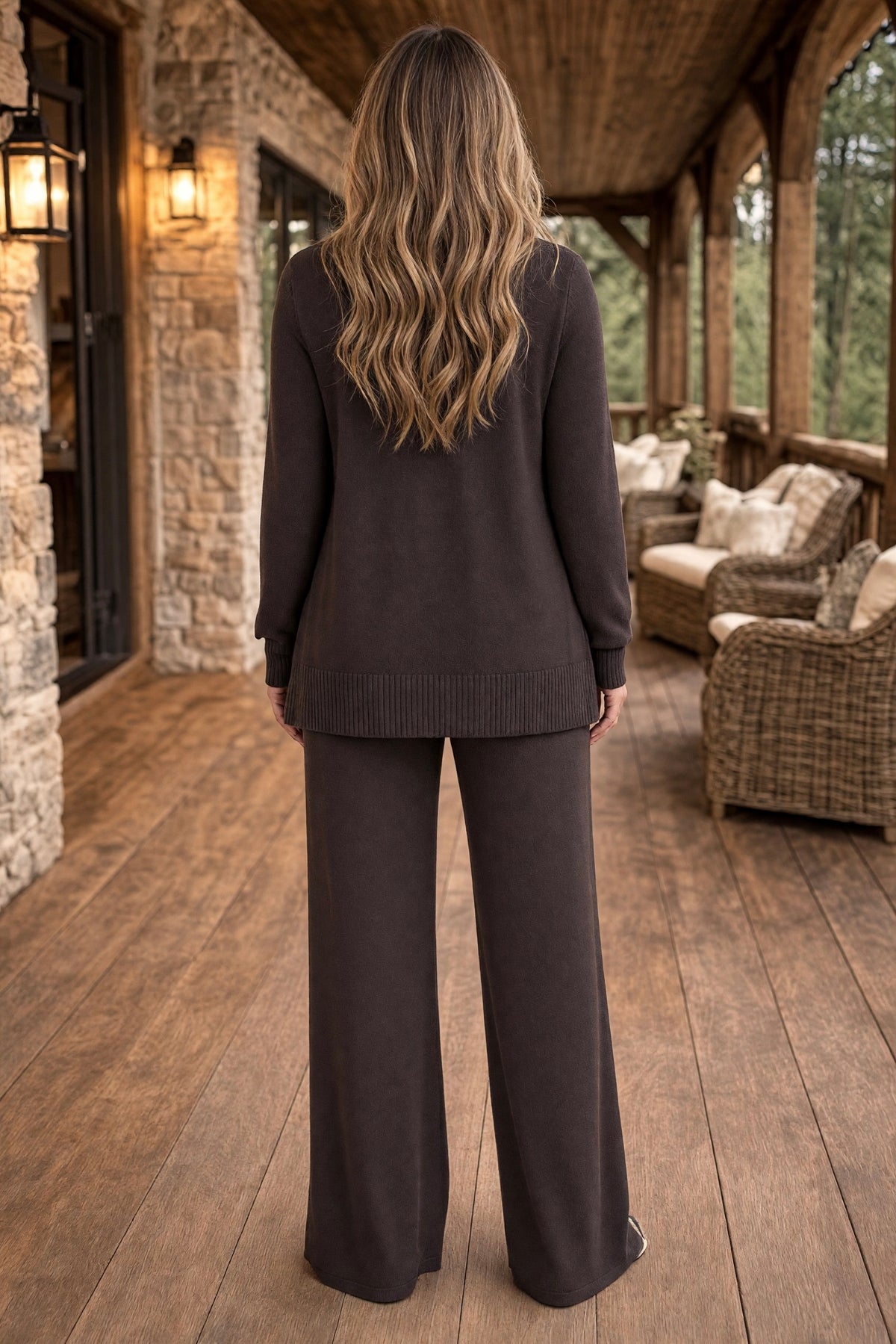 Grazia Brushed Open Cardigan : Espresso
