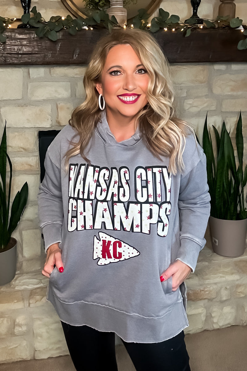 Kansas City Champs Hoodie : Vintage Grey