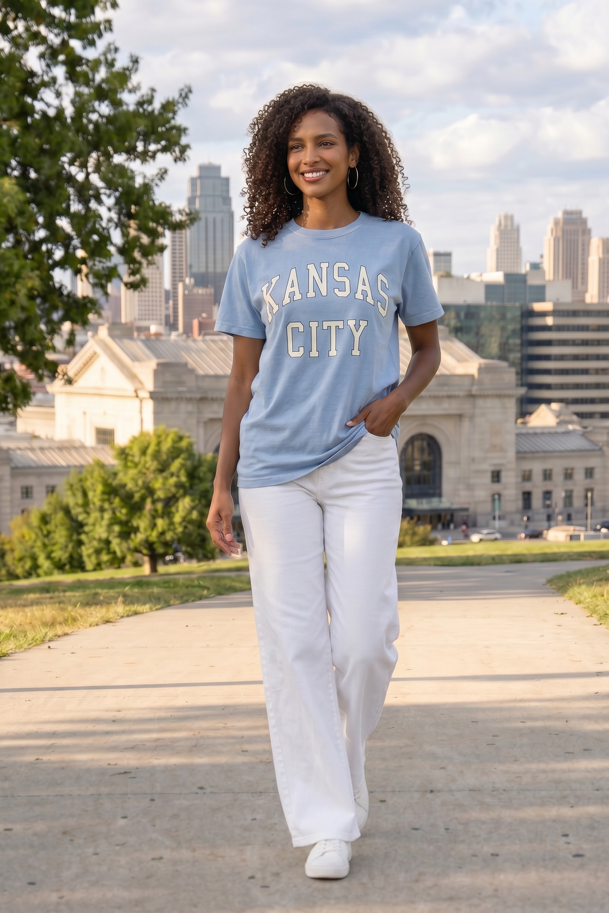 1KC Vintage Kansas City Tee : Light Denim