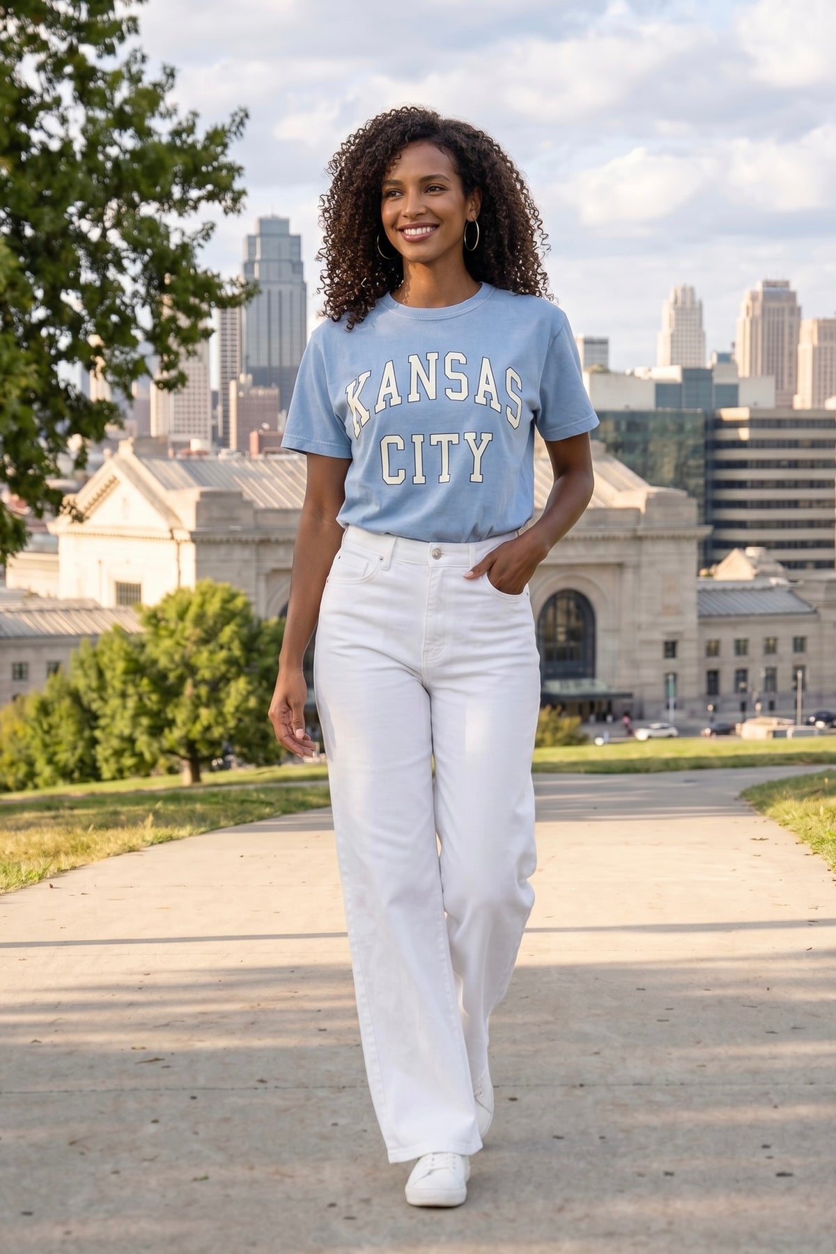 1KC Vintage Kansas City Tee : Light Denim