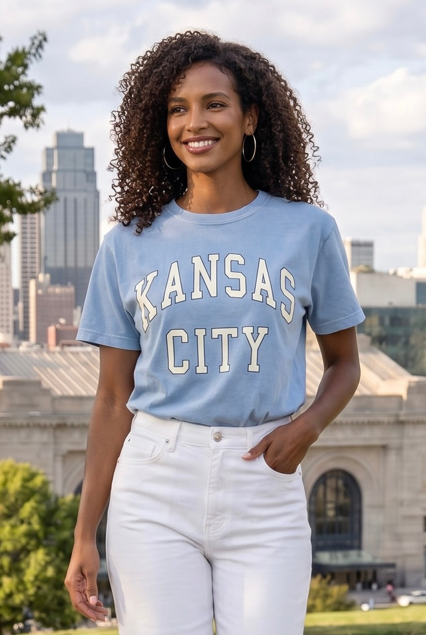 1KC Vintage Kansas City Tee : Light Denim