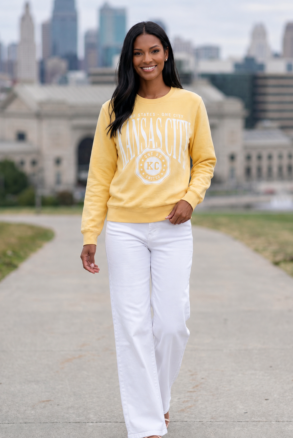 1KC Two States One City Sweatshirt : Yellow