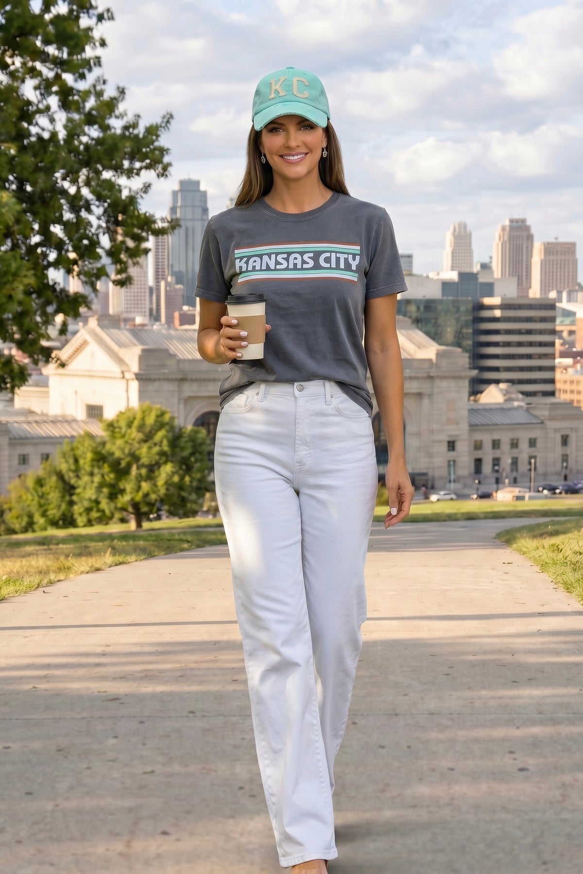 1KC Kansas City Parkway Tee : Denim