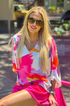 La Jolla V neck Blouse : Pink