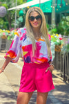 La Jolla V neck Blouse : Pink