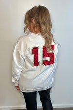 KC Glitter 15 Sweatshirt : White/Red/Gold