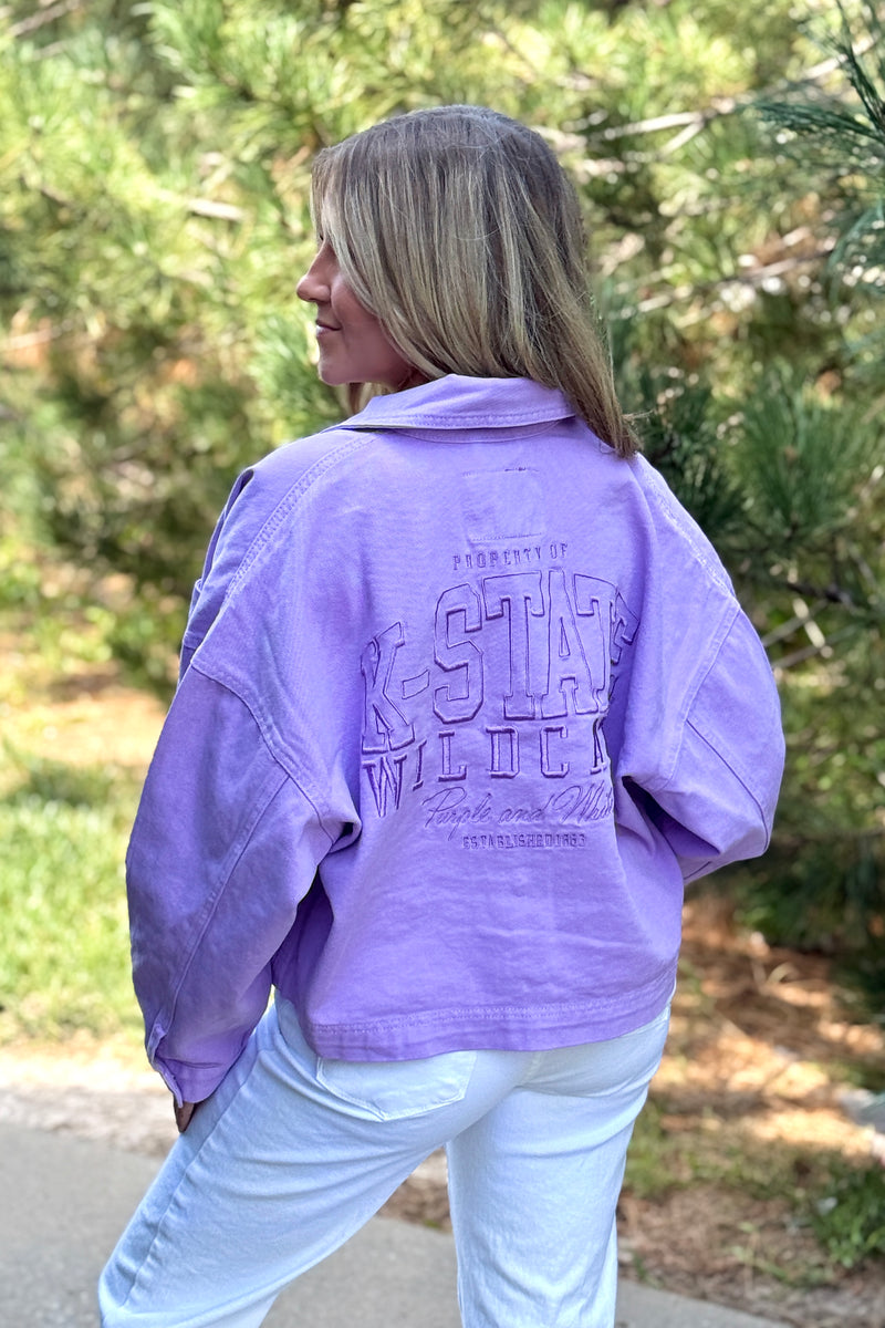 K-State Embroidered Canvas Jacket : Lavender