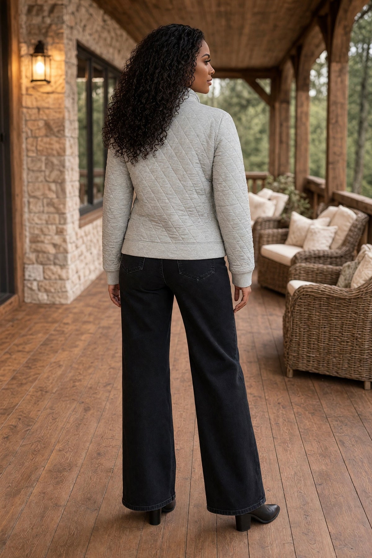 Marianela Half Zip Pullover : Heather Grey