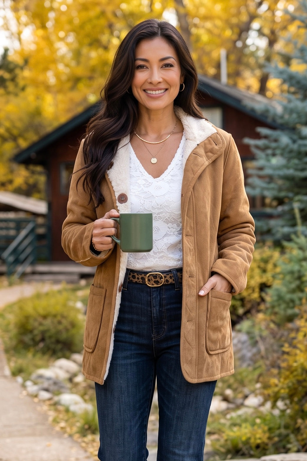 Tribal Avonlea Reversible Coat : Walnut