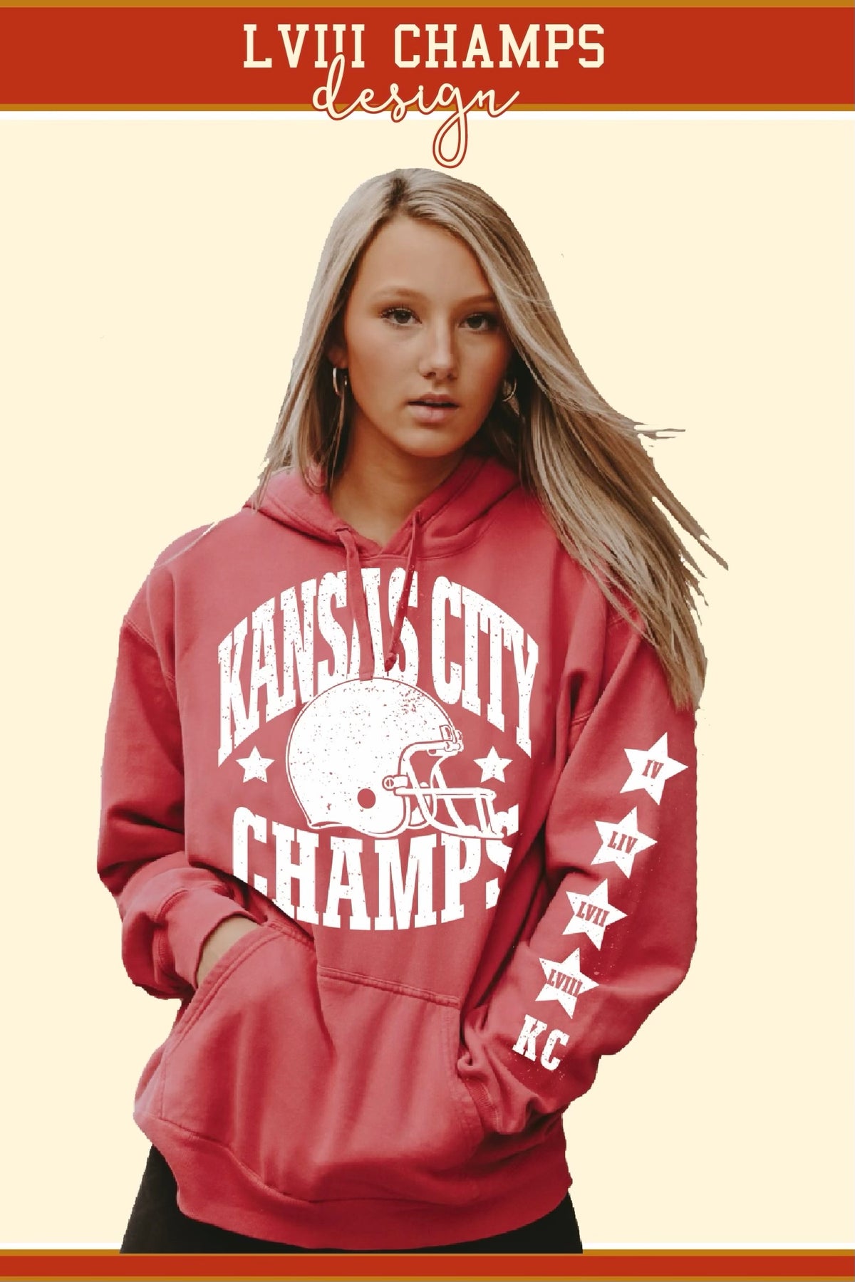 1KC Kansas City Champs Unisex Hoodie : Red