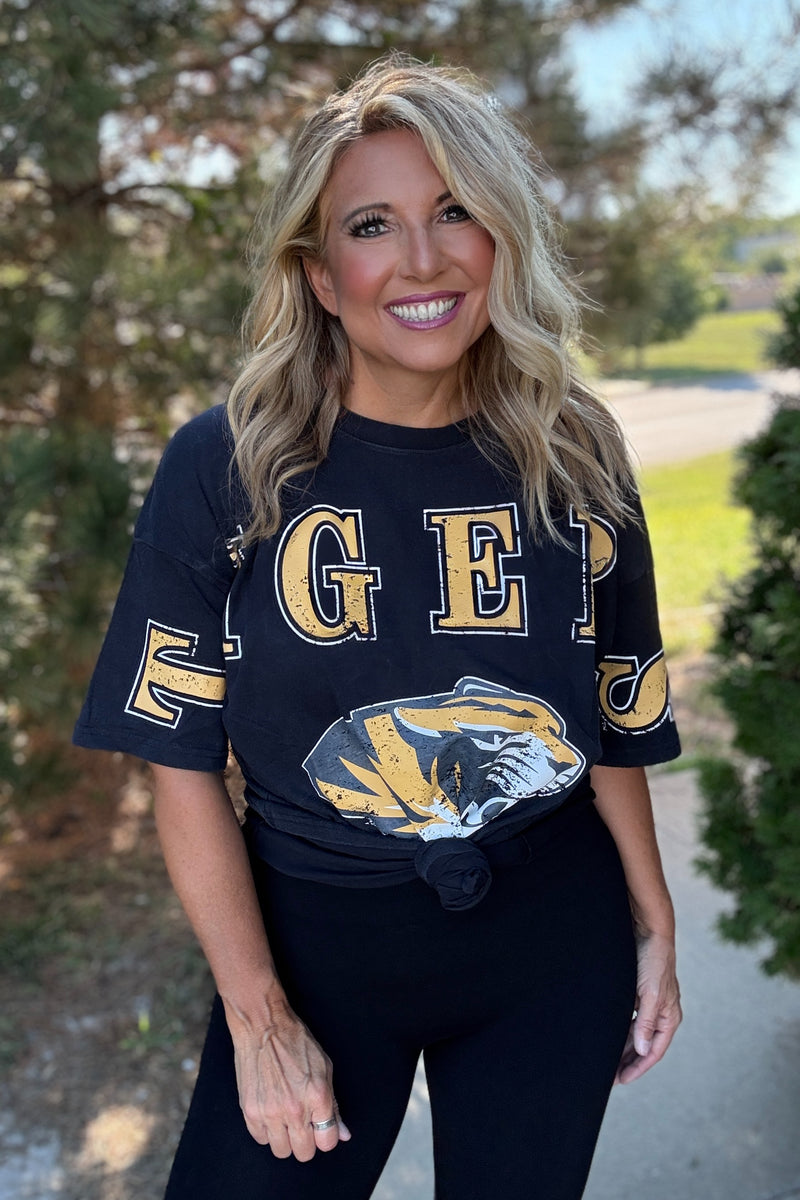 Mizzou South Split Oversize Tee : Black