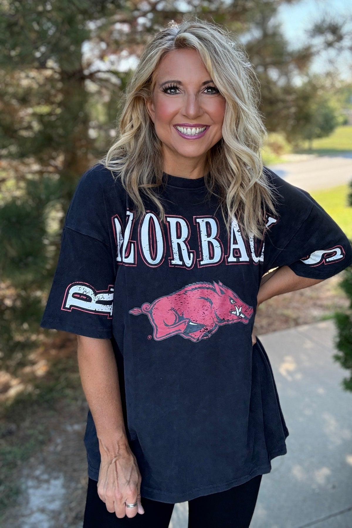 Arkansas South Split Oversize Tee : Black