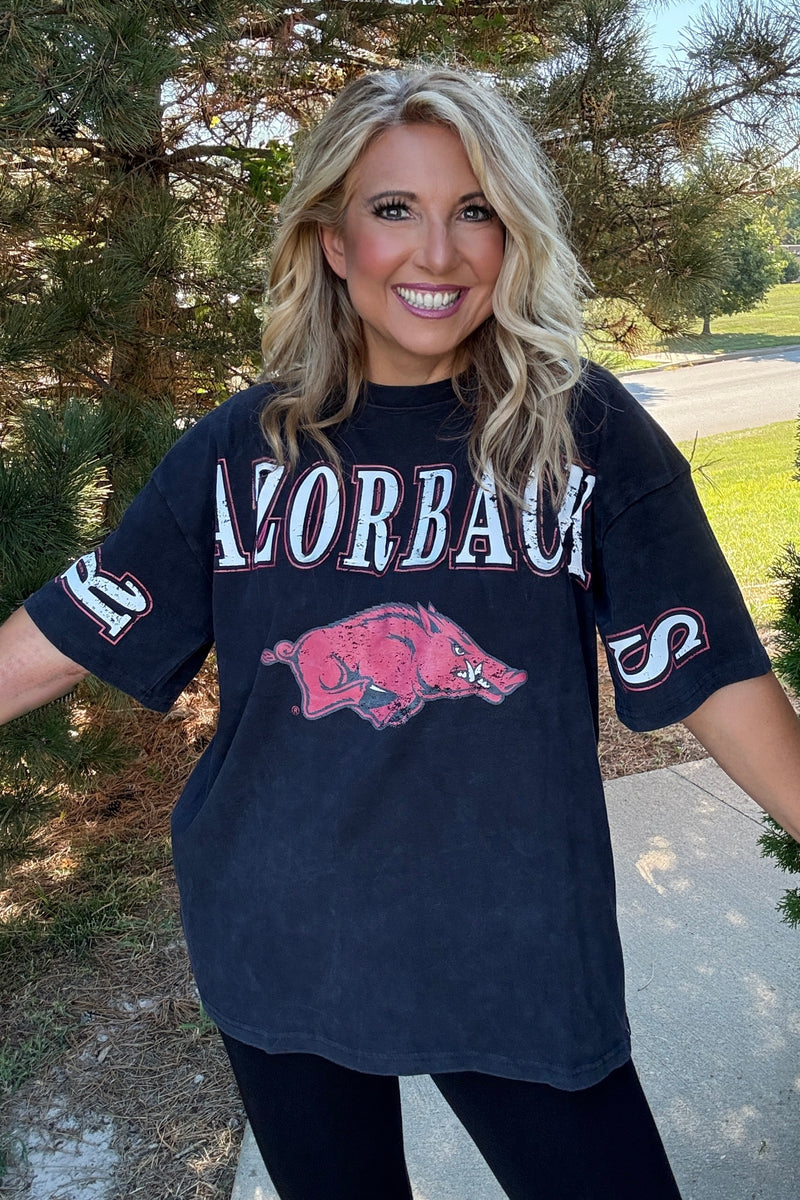Arkansas South Split Oversize Tee : Black