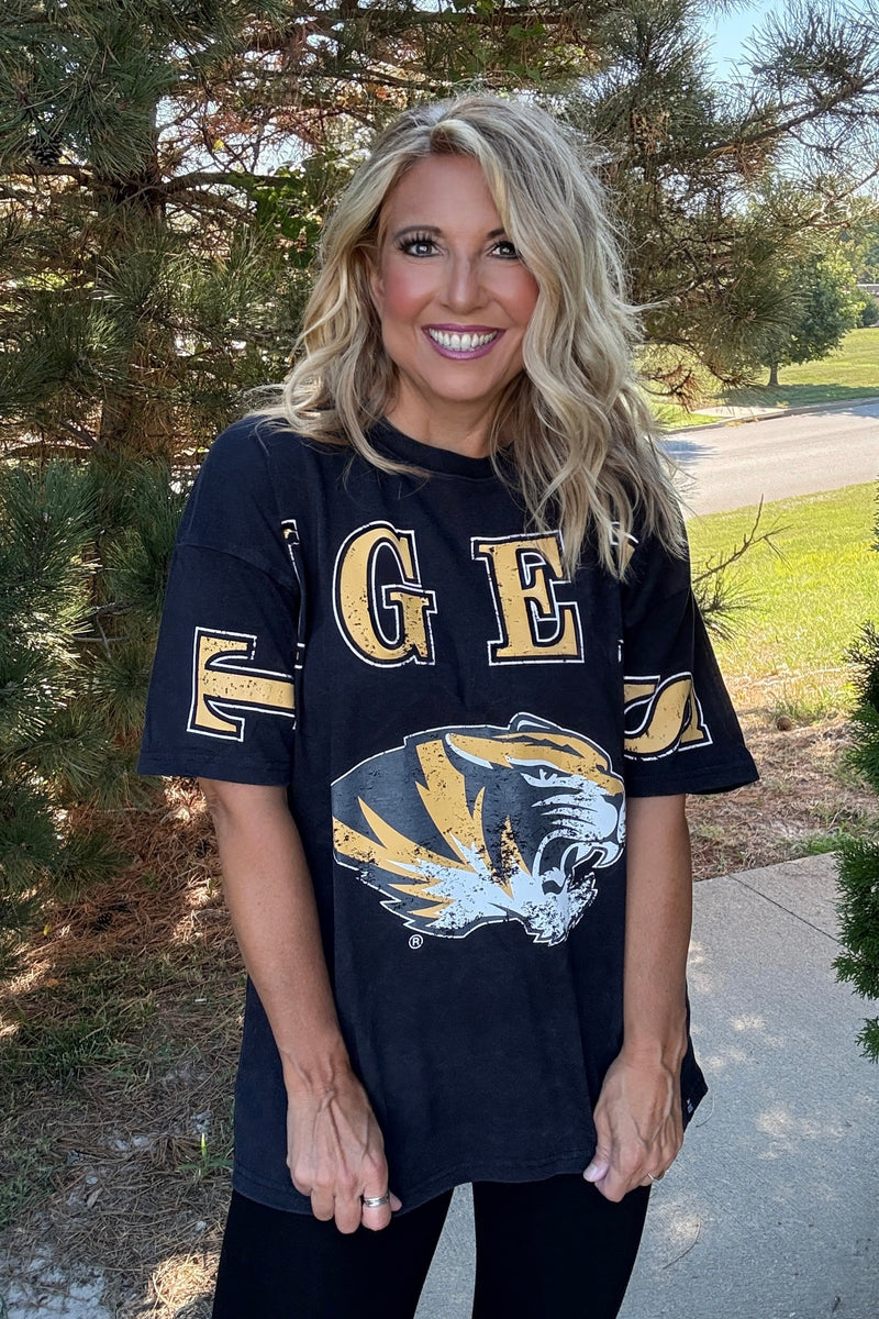 Mizzou South Split Oversize Tee : Black