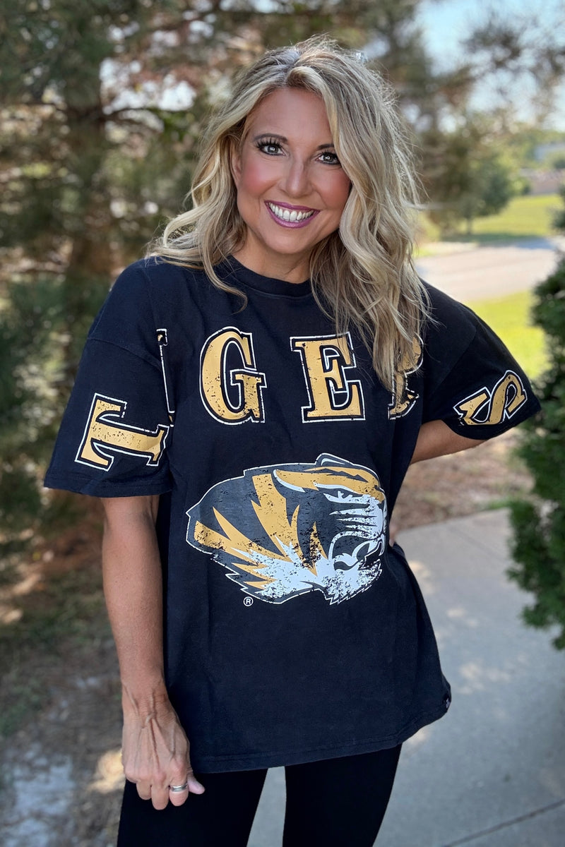 Mizzou South Split Oversize Tee : Black