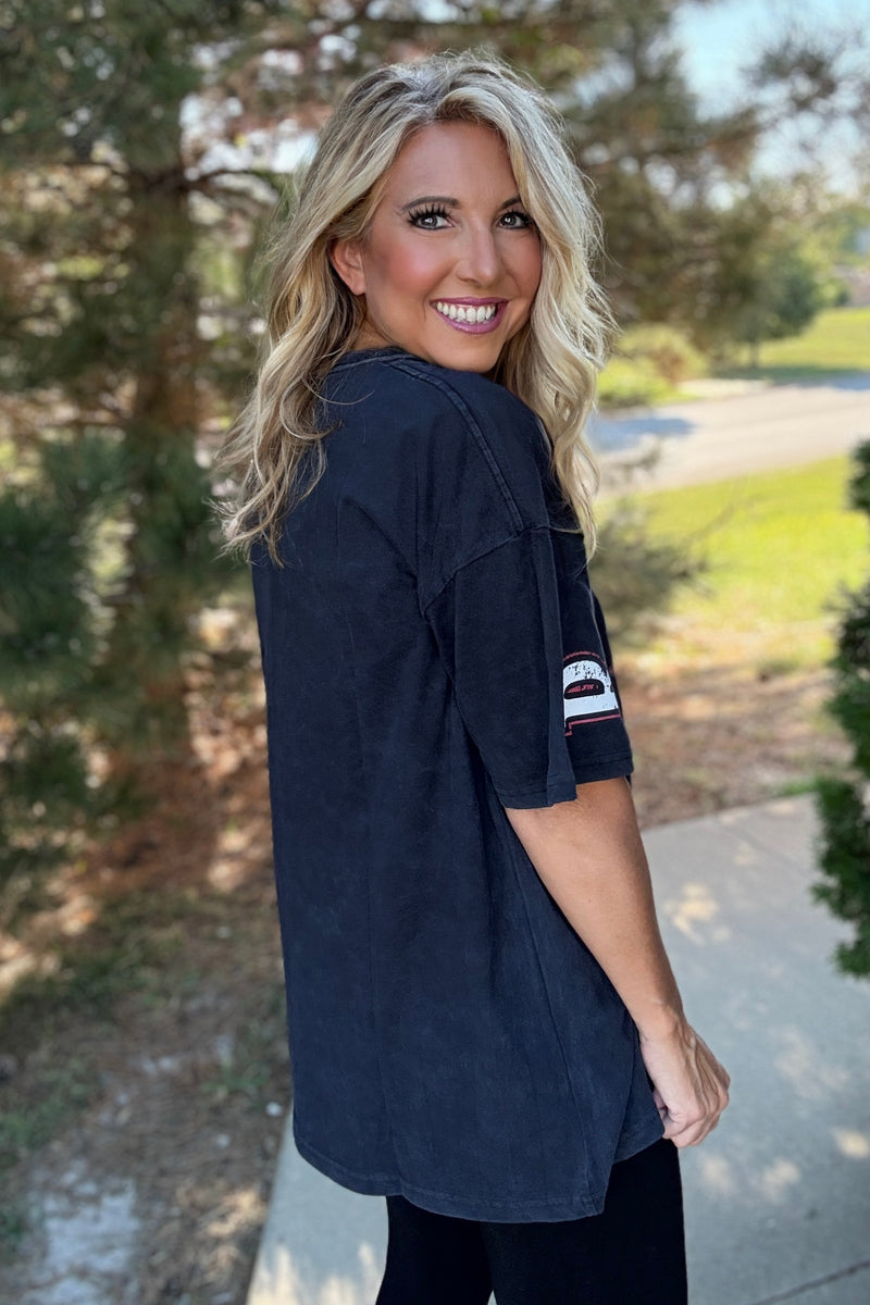 Arkansas South Split Oversize Tee : Black