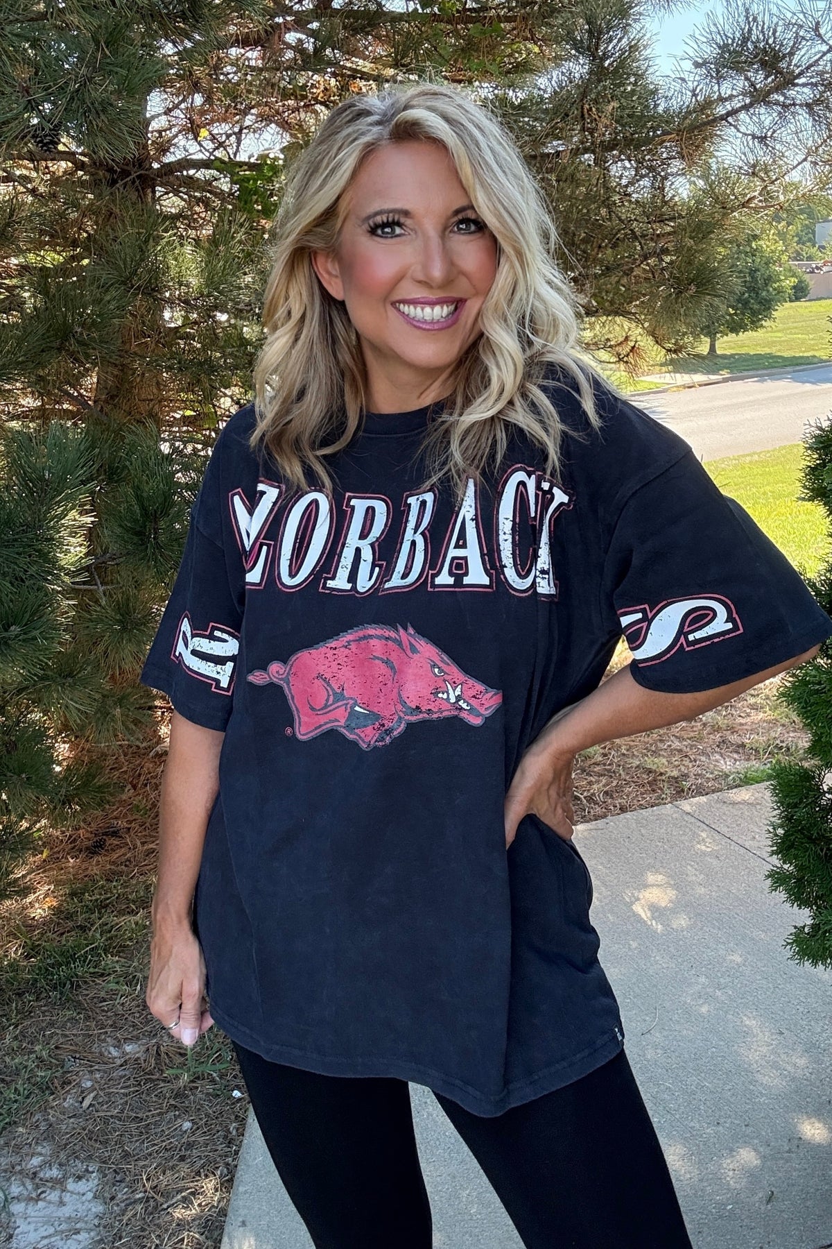 Arkansas South Split Oversize Tee : Black