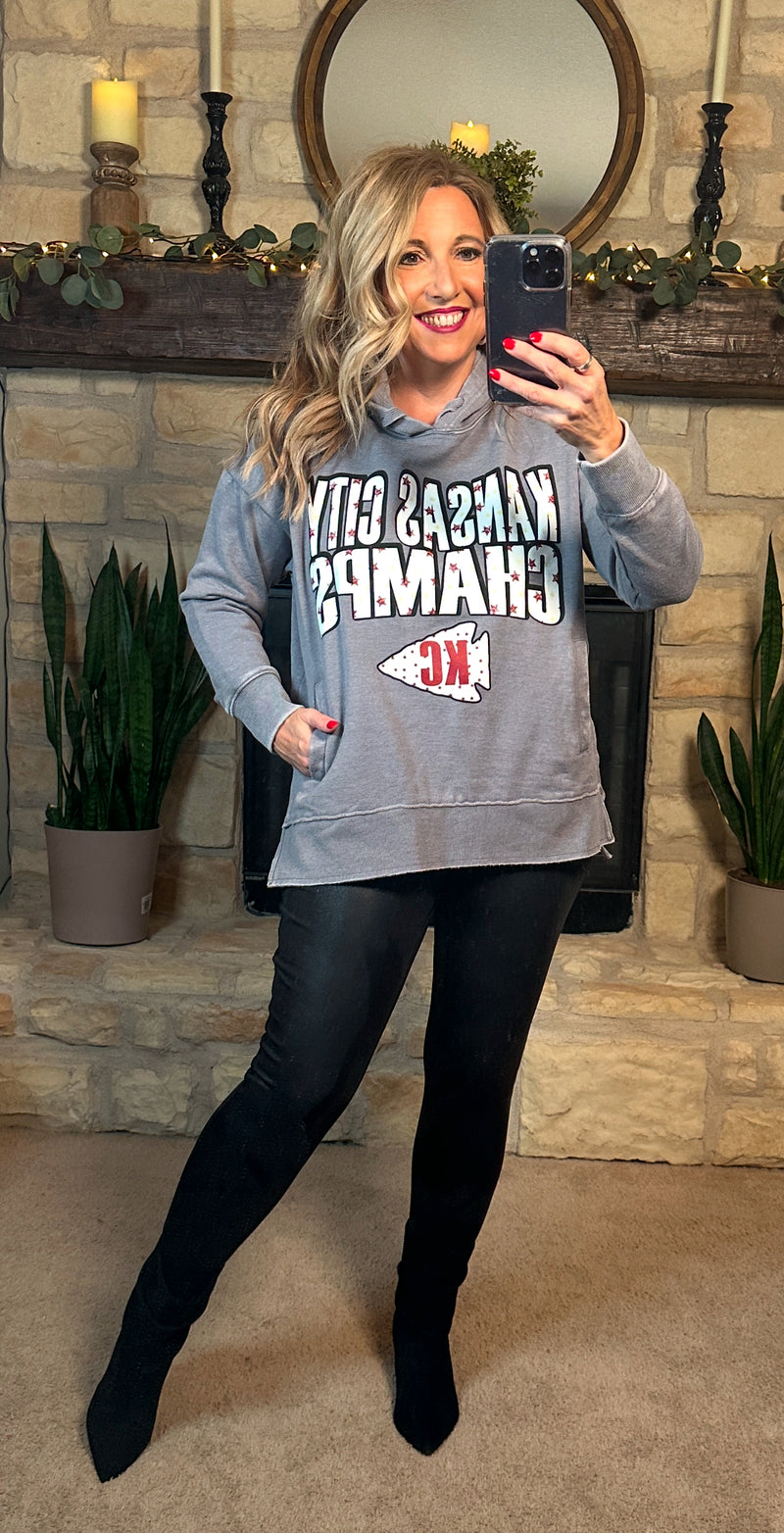 Kansas City Champs Hoodie : Vintage Grey