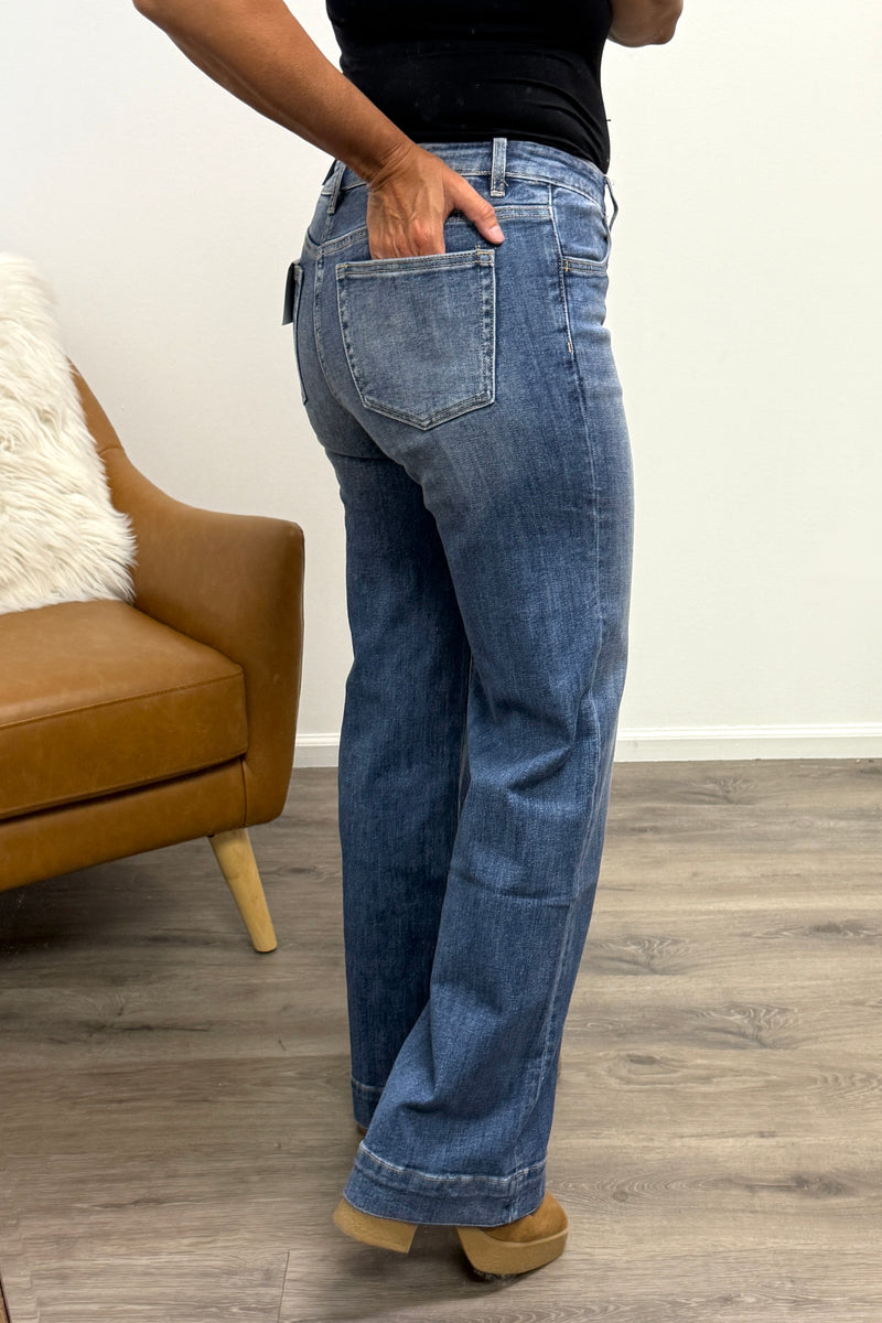 Bayeas Eldora Low Rise Jeans : Medium Blue