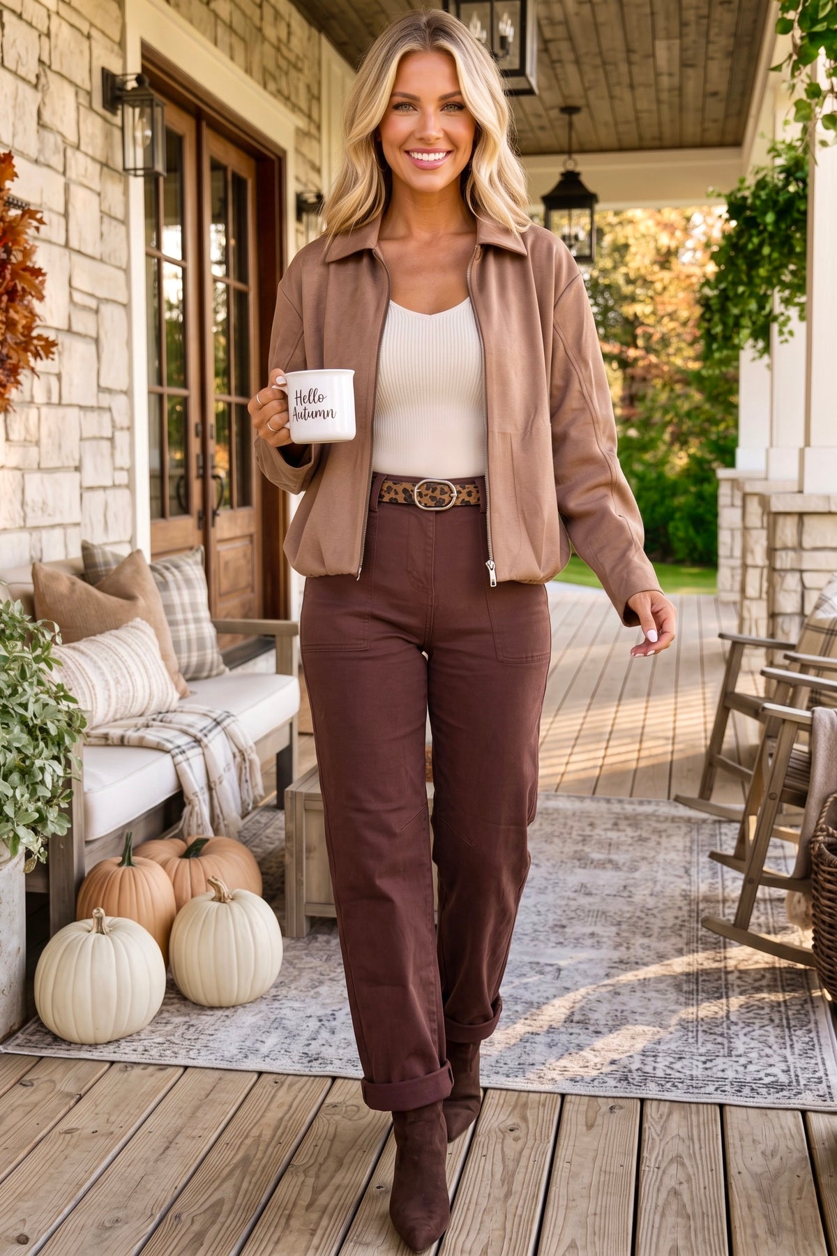 Galatea Bomber Jacket : Mocha Brown